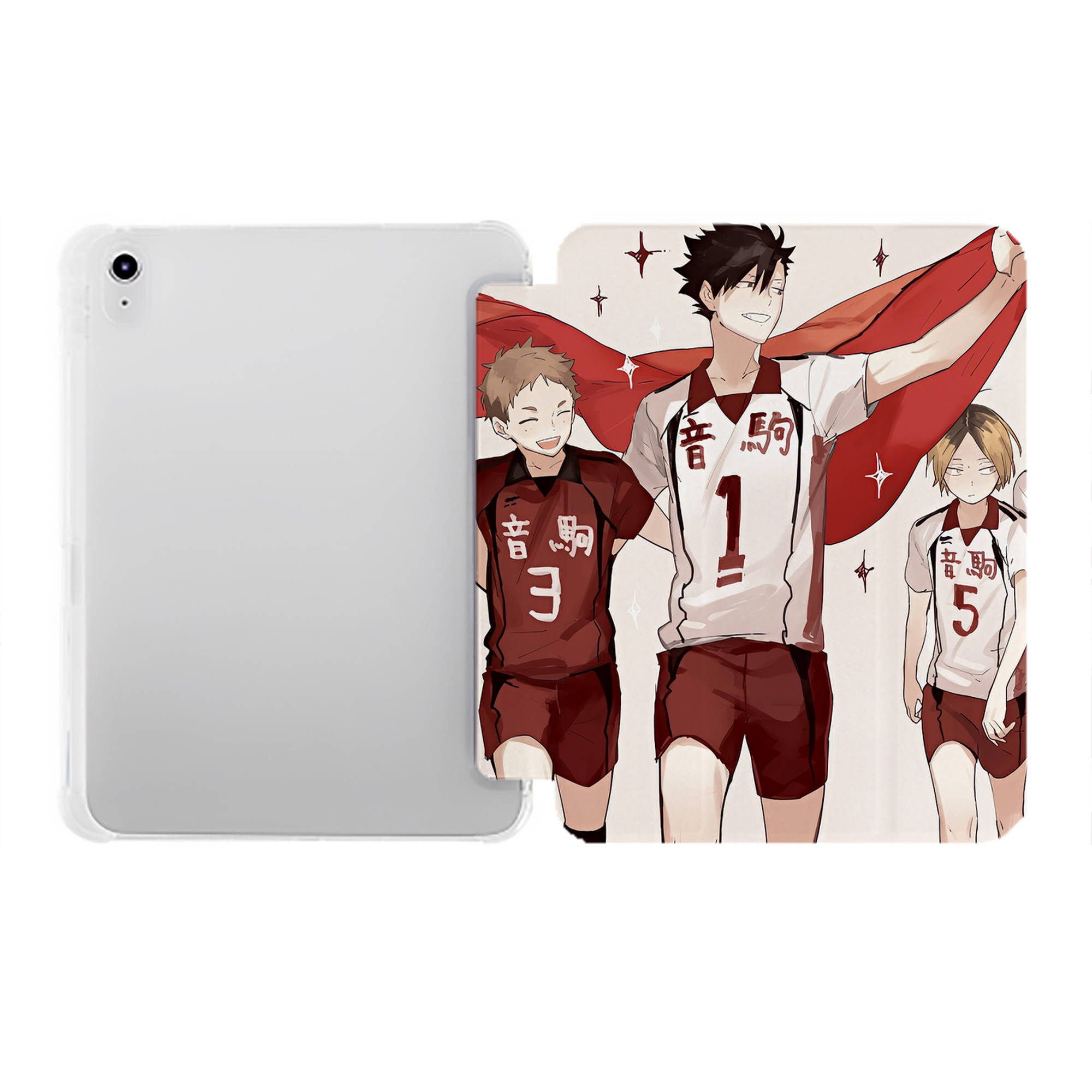 （画像用） ハイキュー!! Haikyu!! IPad ケース ペン収納付き 三つ折りスタンド PUレザー×シリコン 対応機種9.5/10.5/10.9インチ